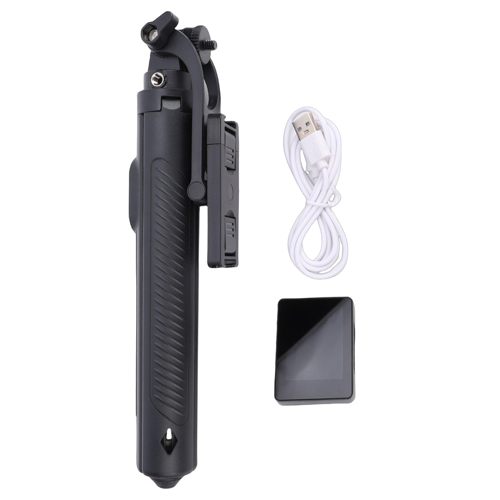 Qinlorgo Tripé Sem Fio para Selfie Stick Com Monitor de Selfie, Desdobra Automaticamente Tela de 2 Polegadas 0,29-1,65 M 600mAh Suporte para tripé para Telefone Com Suporte