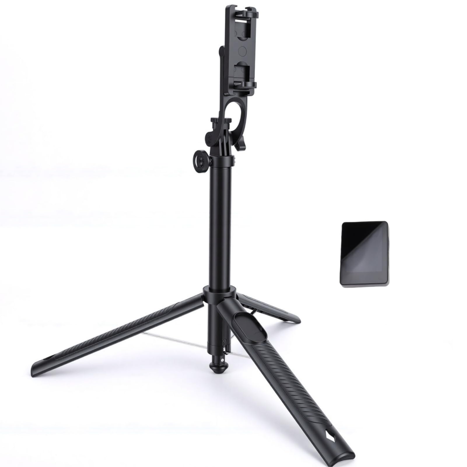 Jiawu Tripé de Telefone Com Tela de Monitor de Selfie, Tela de Câmera Traseira de 2 pol. Vlog, tripé de Bastão de Selfie Com Espelhamento Sem Fio, Extensível até 1,65 M