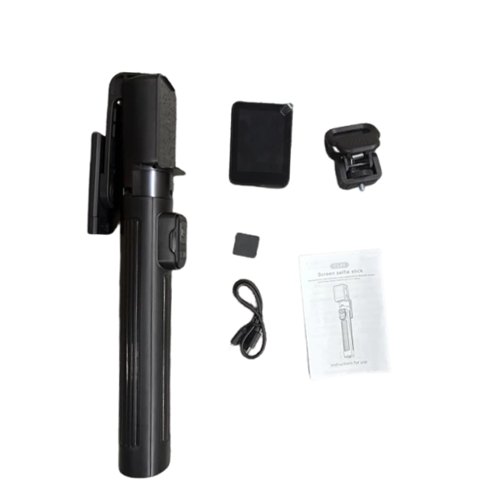 VINGVO Tripé Extensível para Selfie Stick, Monitor Sem Fio de 1,7 M e 2,4 Polegadas, Tela LED 1080P Com Controles Remotos BT Duplos, Ideal para Câmera de Gravação de Vídeo Com Transmissão Ao Vivo