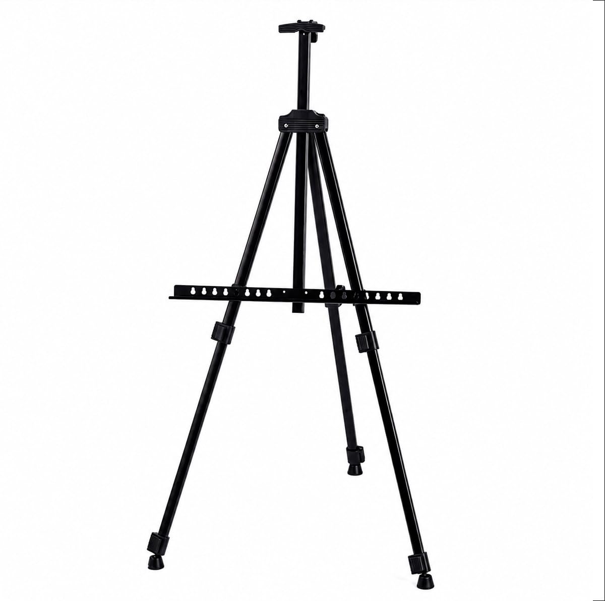 Vivid Decor Tripé Suporte Ajustável para Quadros e Telas em Aço - Altura Regulável 71 a 170 cm com Bolsa para Transporte