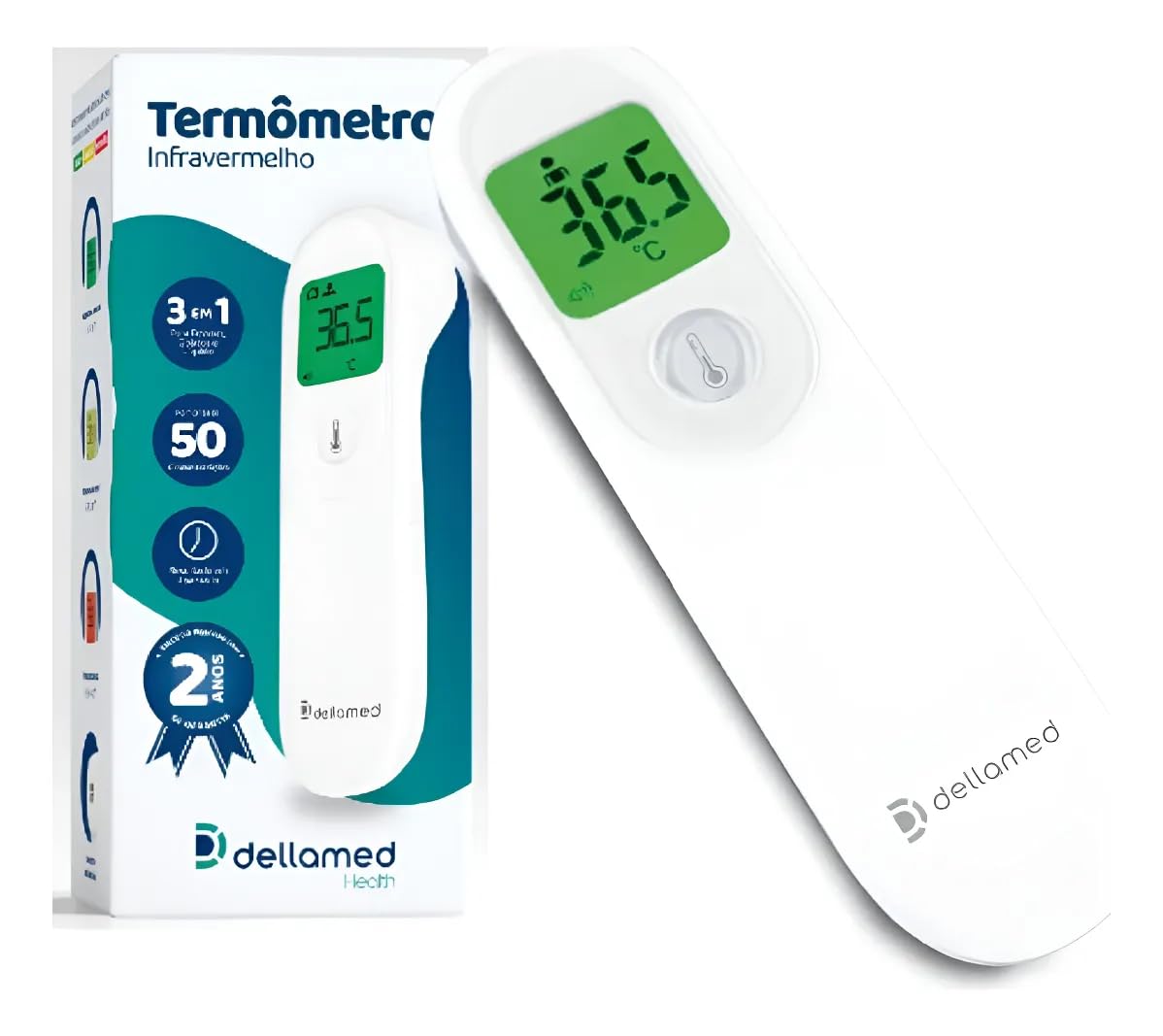 Termômetro Digital Infravermelho Sem Contato Medidor de Temperatura Alta Precisão para Testa 3 em 1 Para Pessoas