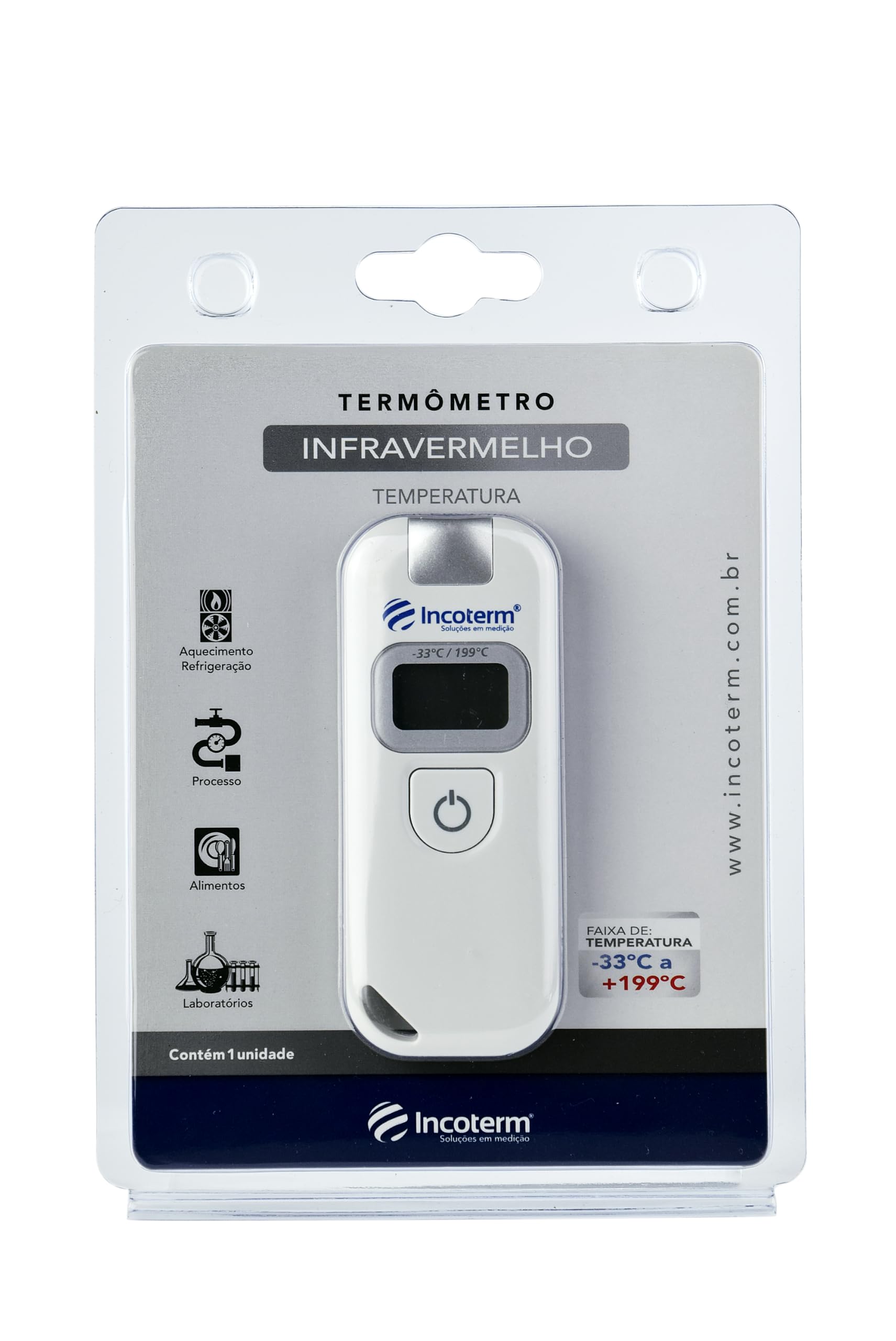 Incoterm Termômetro Infravermelho Digital de Bolso -33°C a +199°C | Compacto, Medição de Superfícies