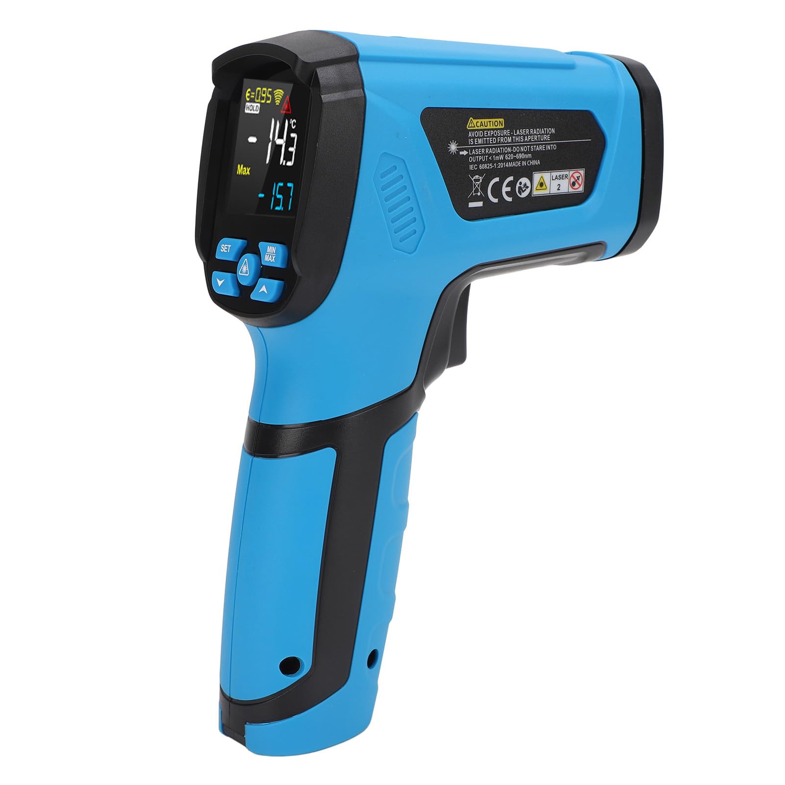 Estink Termômetro Infravermelho ABS Pistola de Temperatura Infravermelha 50 a 1 Com Sonda Tipo K 14 a 2912 Graus Fahrenheit LCD Colorido para Forno para Churrasco HVAC Testes Industriais