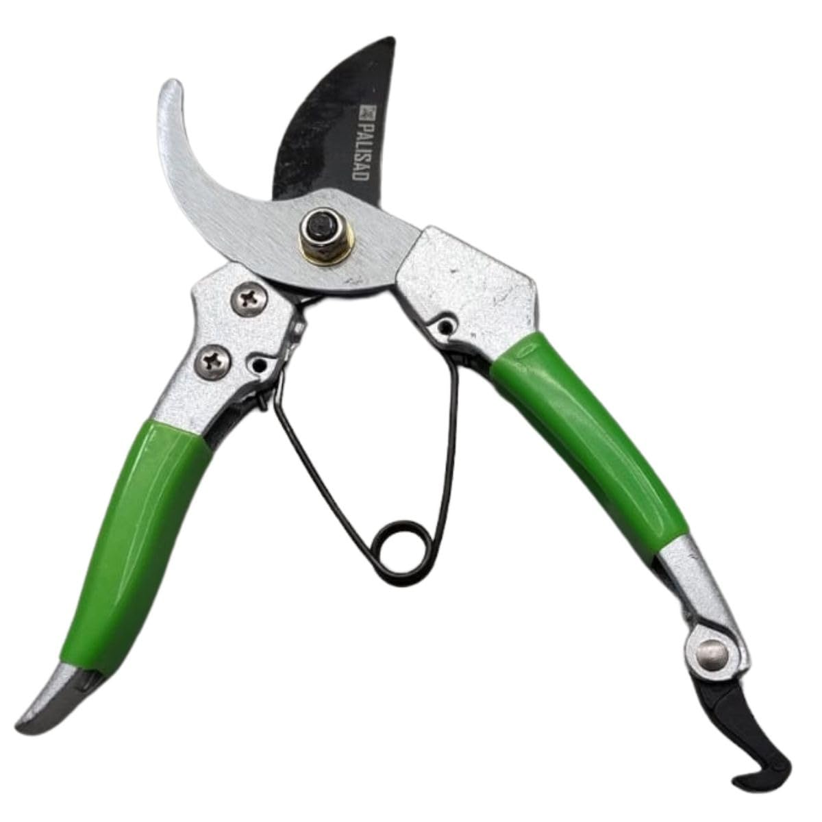 Alicate Tesoura Jardinagem Poda Plantas Galhos Profissional Trava e mola Cabo revestido borracha 180MM (Verde)