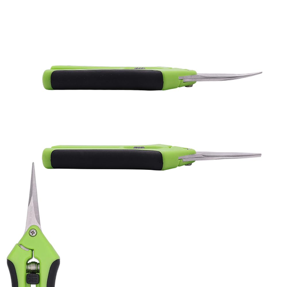 Kit 2 Tesoura Poda Inox 165mm Trava Segurança Curva e Reta | Lâmina inox, Design ergonômico, Corte preciso