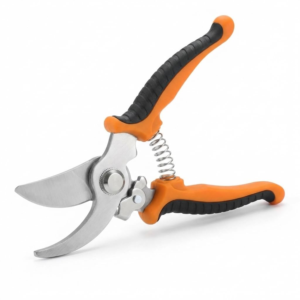 Tesoura de Poda Profissional em Aço Inoxidável | Ergonômica, Antiaderente, Corte Preciso, Mola Resistente, Para Jardinagem, Plantas, Flores, Galhos