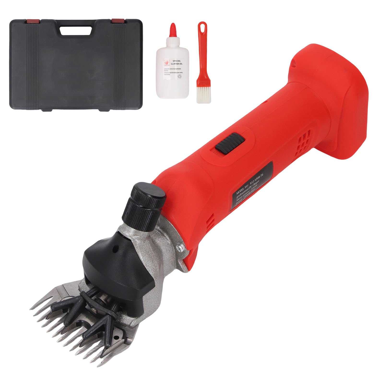 Jiawu Tesoura para Ovelhas Sem Fio, Tosquiadeira Elétrica Profissional Recarregável de 2800 RPM para Ovelhas com 6 Velocidades, Tosquiadeira para Tosa de Pelos de Animais de Estimação