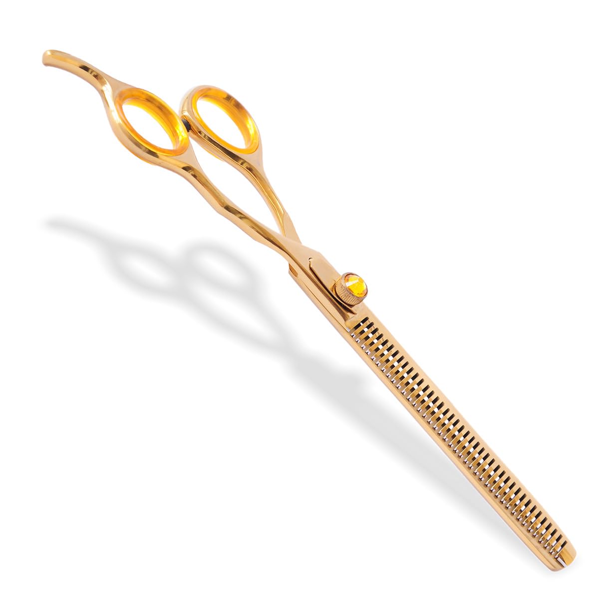 Utility Tesoura Maryam Semi Dentada 7" Tosa Profissional Pet Shop (Dourada)