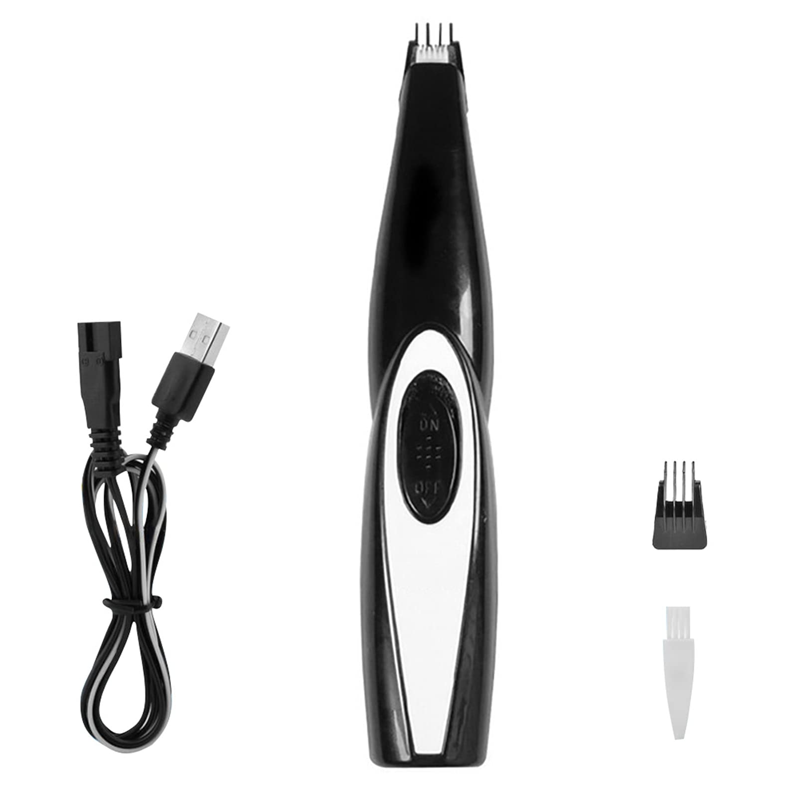 Aparador Elétrico para Animais de Estimação com Recarga USB Kit Tosa Potente e Baixo Ruído Lâmina Aço Inoxidável Cerâmica Cães Gatos Pequenos Ideal Patas Rosto Orelhas Áreas Pequenas