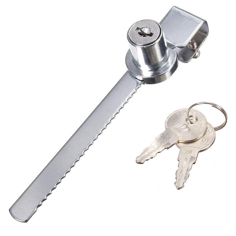 Trava de armário deslizante, trava de segurança para porta deslizante 140 mm x 11 mm com duas chaves para exibição de janela de gaveta de armário