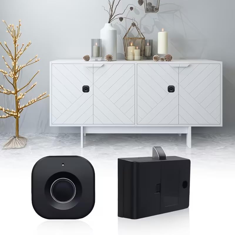 Trava de gaveta inteligente com impressão digital, trava biométrica sem chave para armário, design minimalista de fácil instalação para armário de sapatos, mesa de cabeceira de escritório em casa