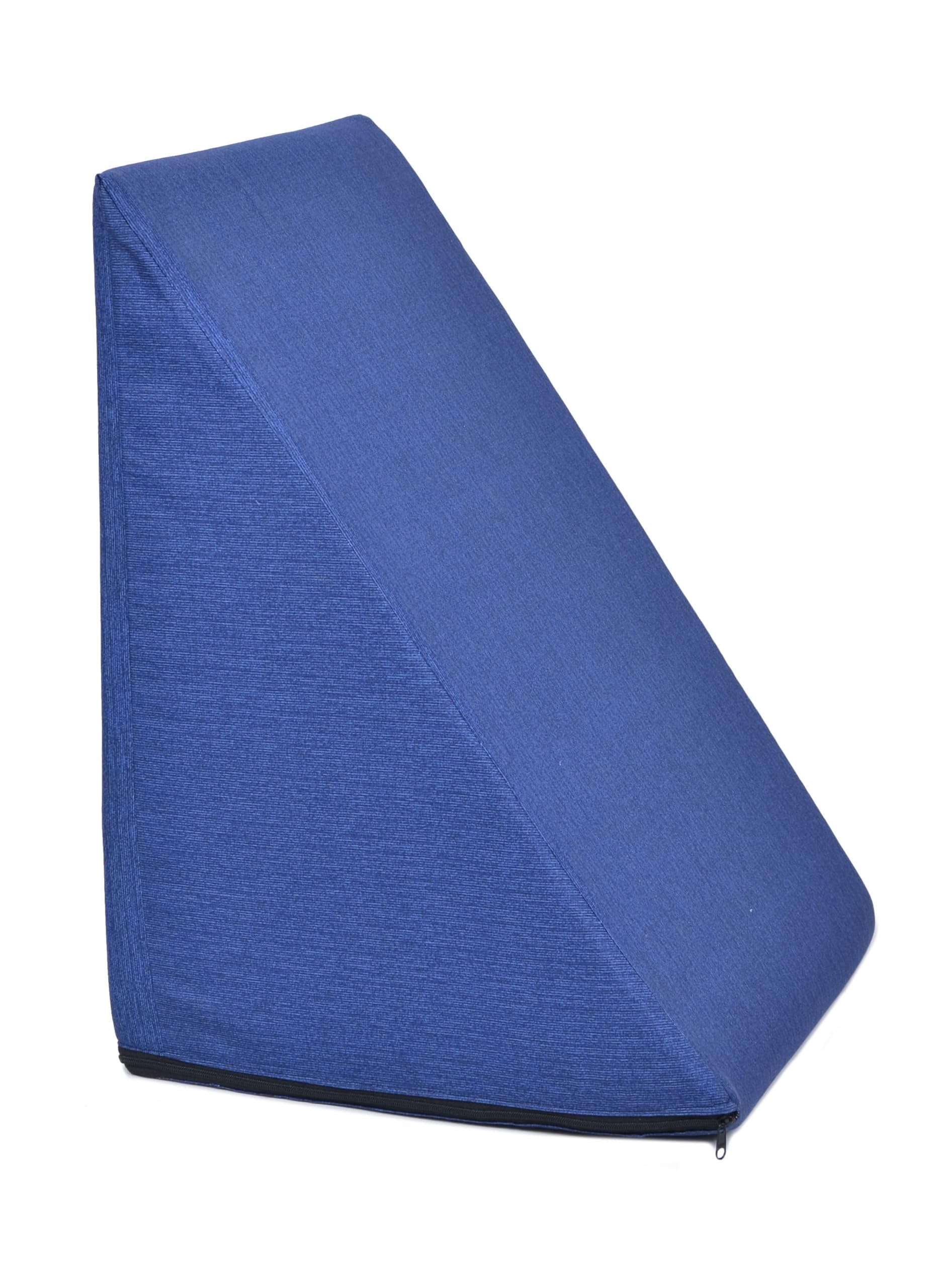 Travesseiro Triangular Almofada Encosto Anatômico Apoio Costas Antirefluxo Repouso Leitura (Azul)