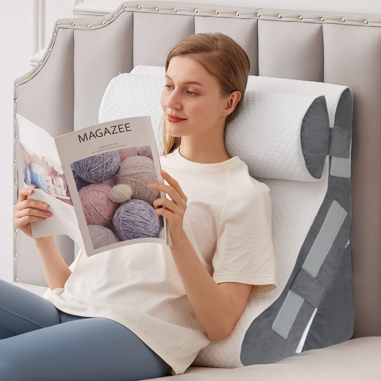 MEGCXIT 3 almofadas de cama para cabeceira, almofada de cunha ajustável para apneia do sono, conjunto de almofada triangular de 58 cm de largura para pós-cirurgia, alívio de refluxo ácido, ronco