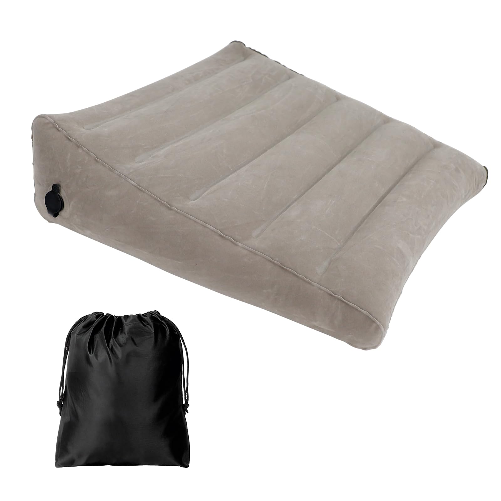 Bloomoja Travesseiro de cunha inflável, travesseiros de viagem portáteis para dormir com bolsa de armazenamento, travesseiro triangular ajustável adequado para refluxo ácido, suporte para as costas, elevação