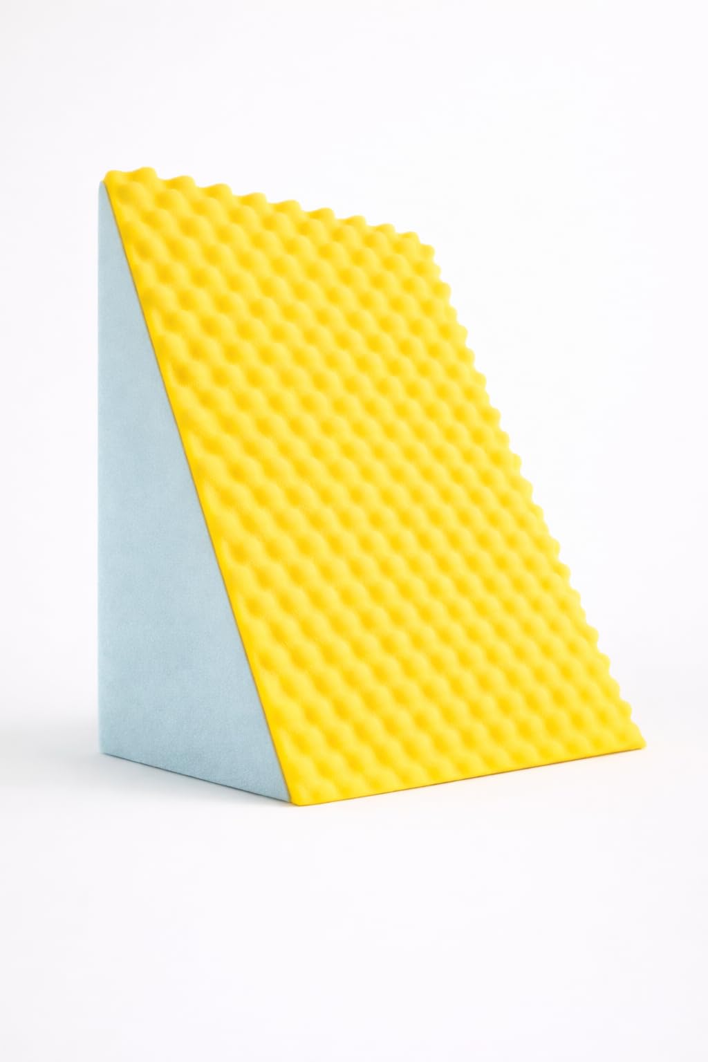 Travesseiro Triangular Ortopédico Espuma 65x45cm Encosto Confortável Azul E Amarelo Almofada Para Costas Coluna Gravidez Pós Cirurgia Refluxo Apoio Lombar Descanso De Corpo