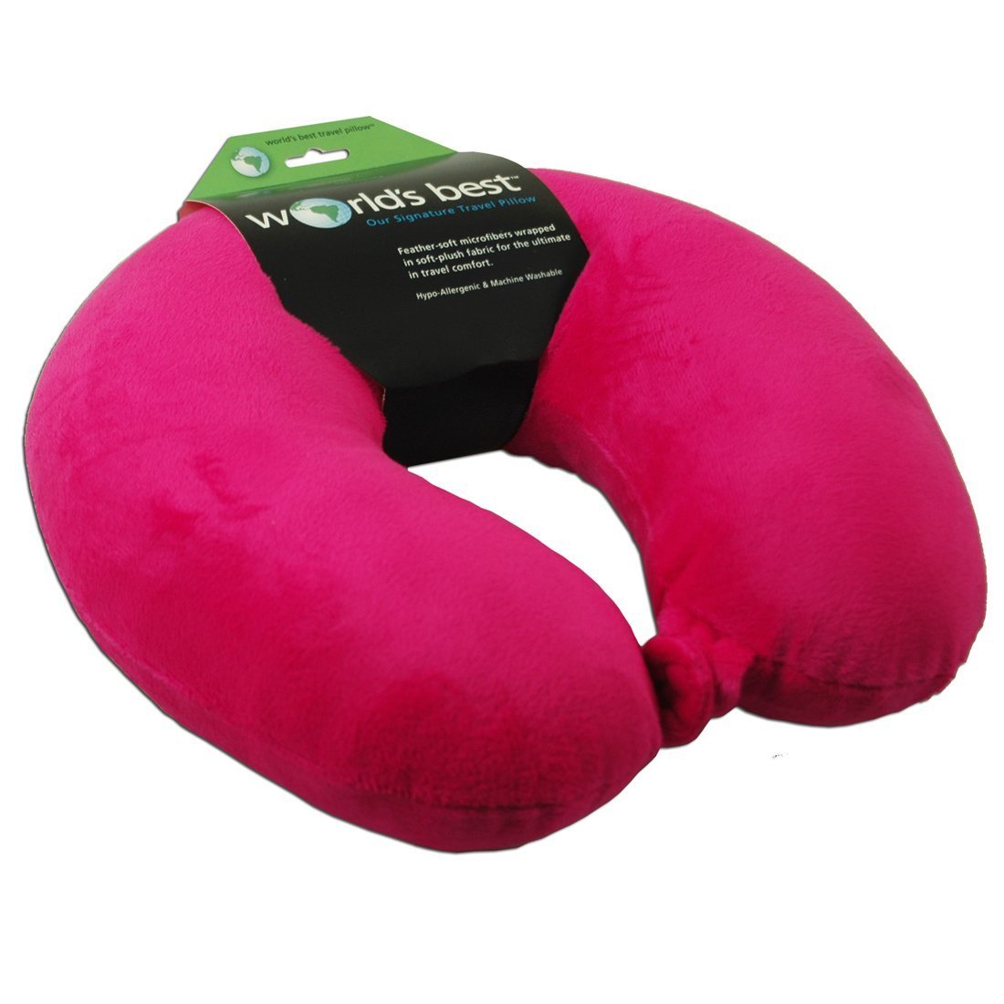 World's Best Travesseiro de pescoço de microfibra macia, rosa