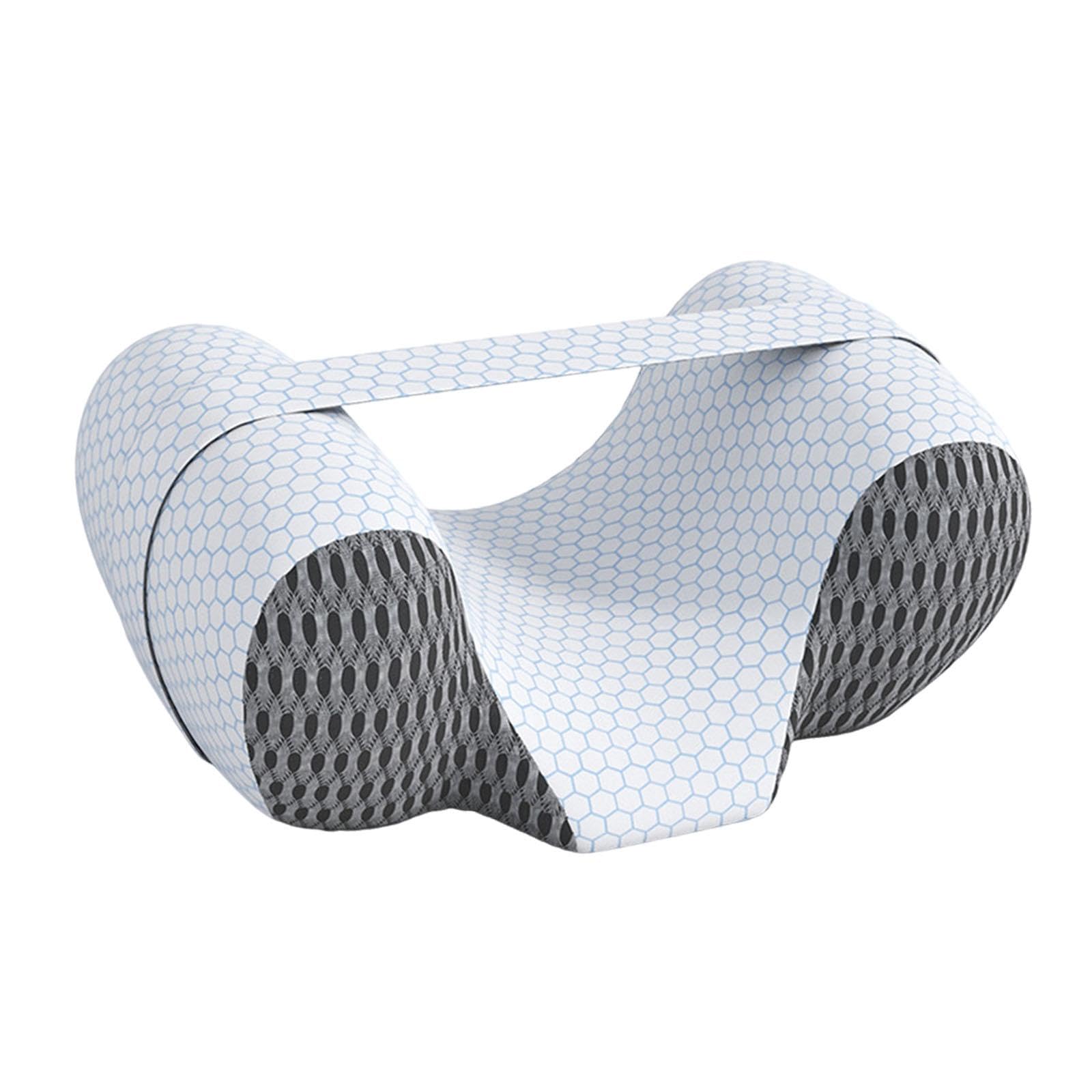 Travesseiro para Dormir de com para O Pescoço, Travesseiro Ergonômico Profissional para Dormir de Bruços, Tecido Quadriculado Cinza Escuro, Tamanho real