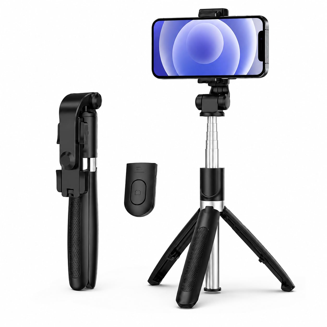 Bastão de Selfie Tripé Bluetooth com Controle Remoto Sem Fio para Celular, Extensível e Dobrável, Suporte Ajustável para Fotos, Vídeos, TikTok, Reels e Viagens