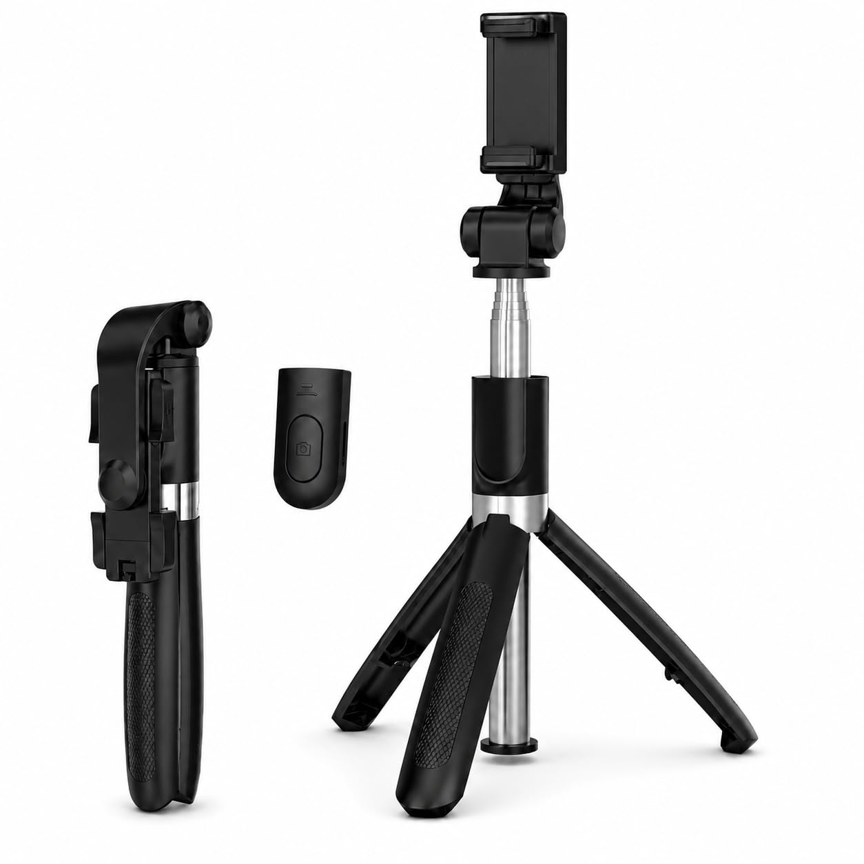Bastão Tripé para Celular 3 em 1 Bluetooth com Controle Remoto Removível, Rotação 360°, Dobrável, Extensível até 69cm, Selfie Stick para Fotos, Vídeos, Lives e Videochamadas