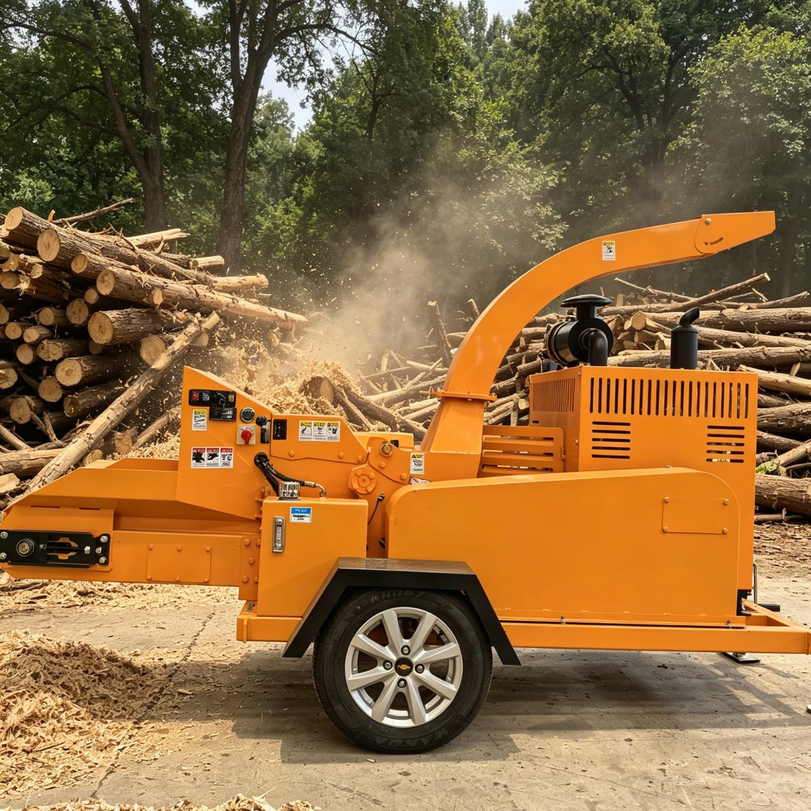 Máquina de trituração de madeira florestal resistente Triturador de galhos de alto torque de capacidade de 15 cm para processamento de galhos de árvores