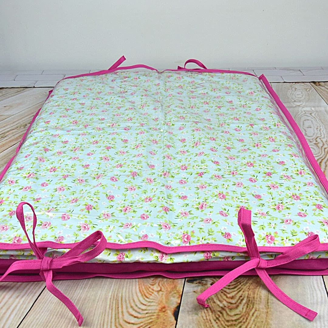 Alan Pierre Baby Trocador De Comoda - Flor Azul Com Rosa