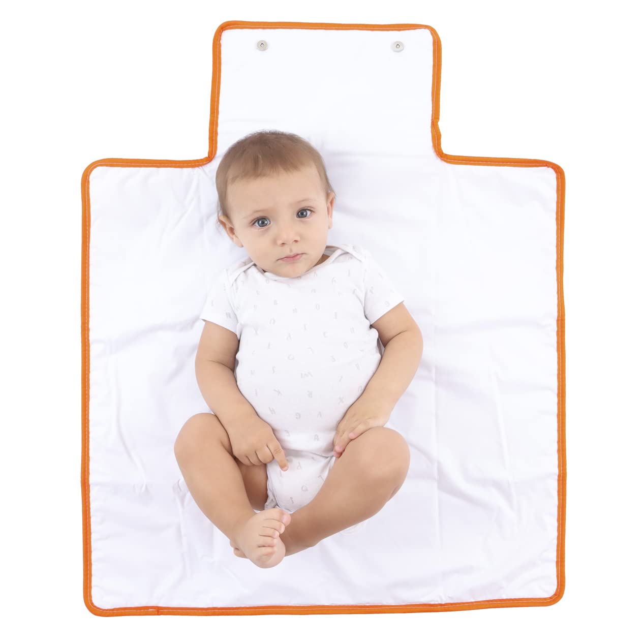 Cici e Ben Trocador Portátil Fraldas Bebê Macio Raposinha Impermeável Facilidade Troca Fraldas, Tamanho Grande, RN a 36 Meses, Laranja, Algodão, Malha Impermeável