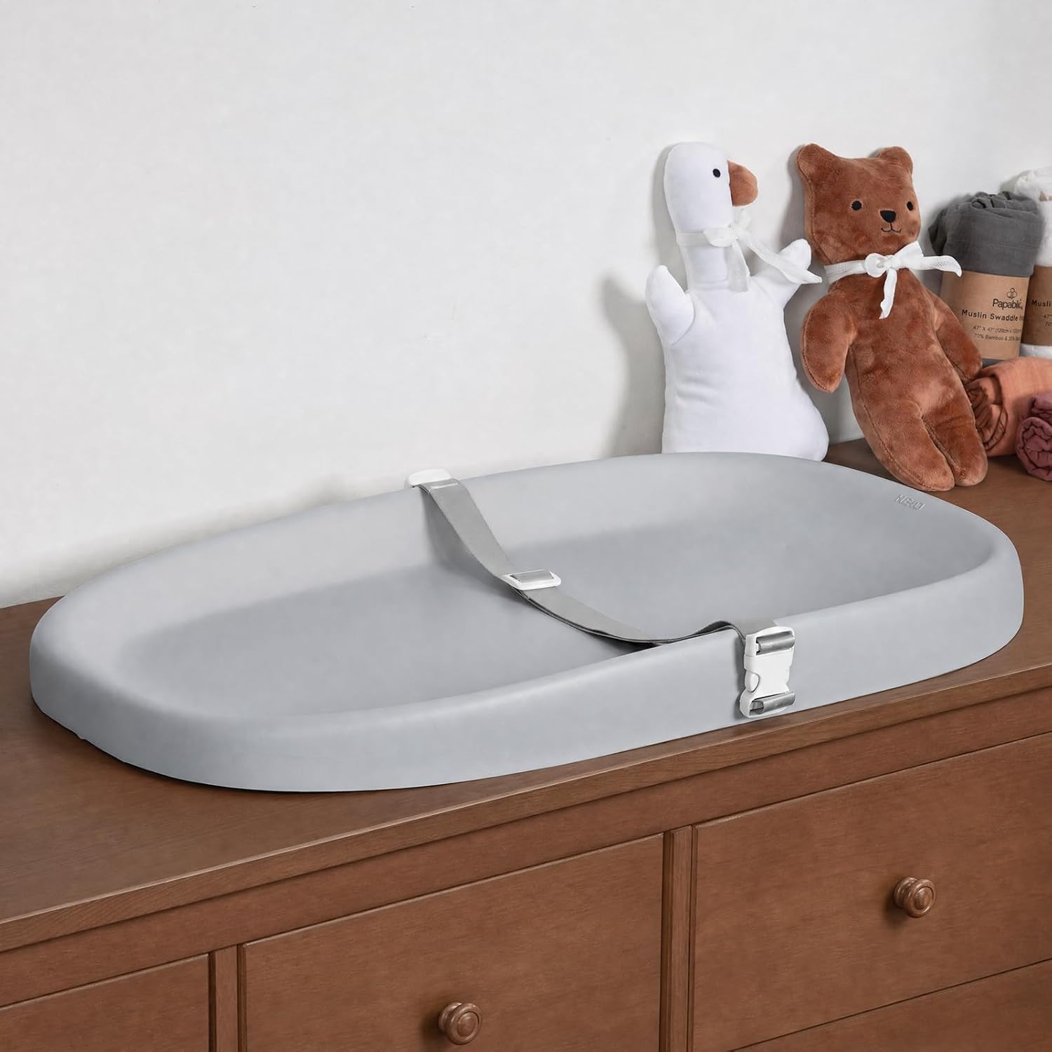 Papablic Trocador De Fraldas Lavável Com Alça De Segurança Removível, Fácil De Limpar, Antiderrapante E Impermeável, Ideal Para Cômoda E Cama.