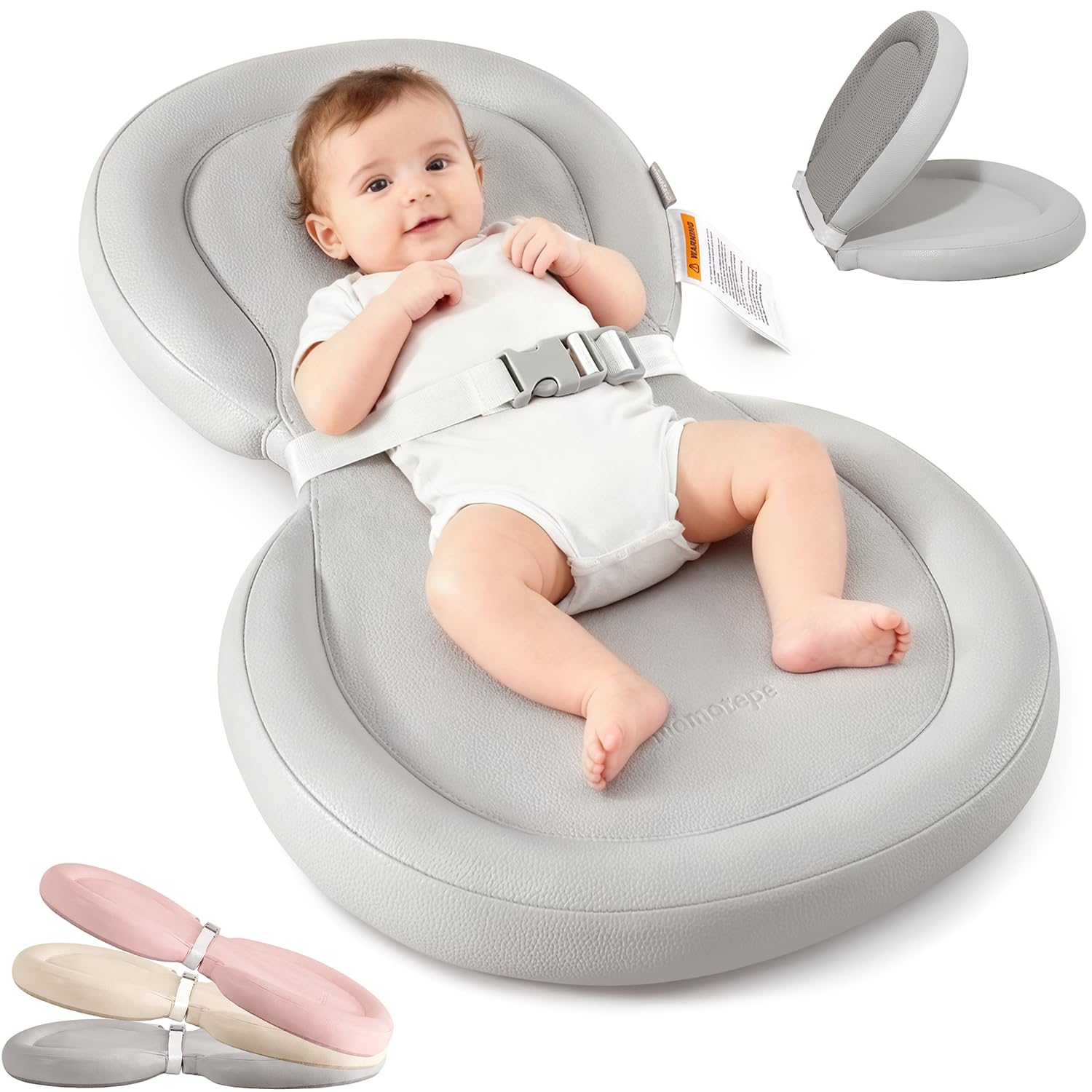 Mamatepe Trocador de fraldas para bebê, macio, dobrável, almofada de troca de fraldas, contornada para cômoda, impermeável e antiderrapante, 76 cm x 48 cm, cinza