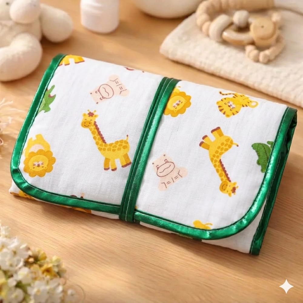 Trocador Portátil Bebê 100% Algodão Bolsa de Viagem Comoda Impermeável (Safari)