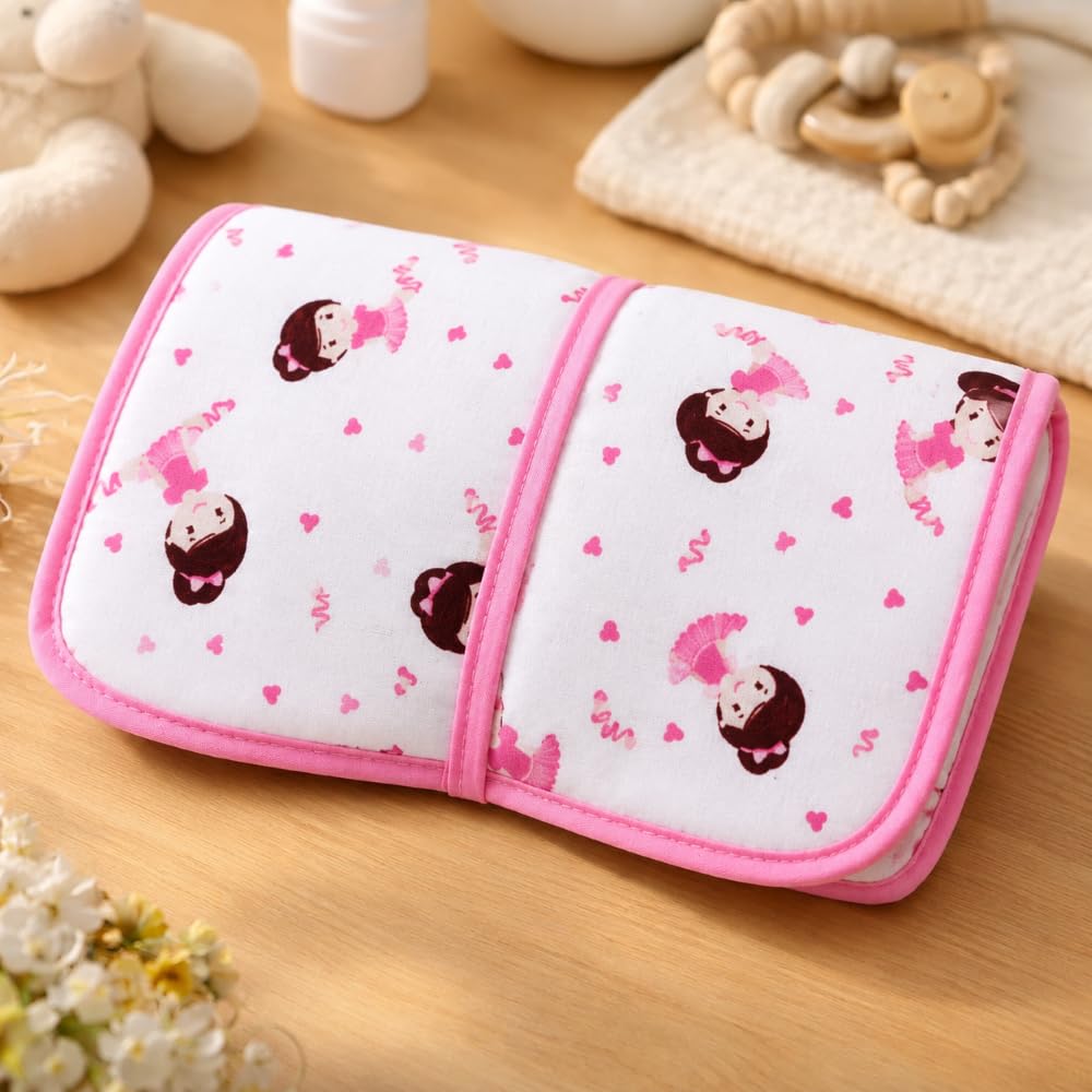 Trocador Portátil Bebê 100% Algodão Bolsa de Viagem Comoda Impermeável (Bailarina 2)