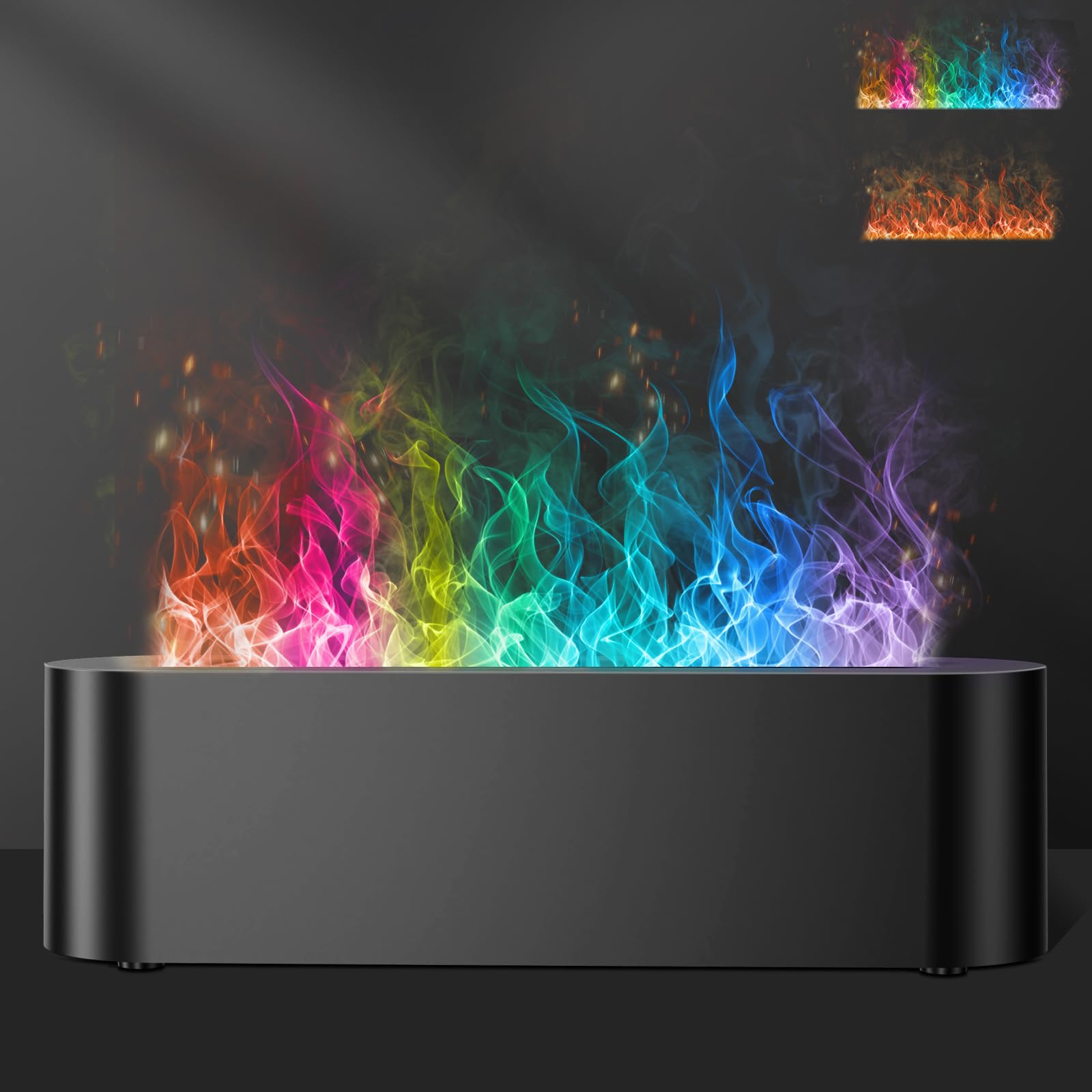 Difusor umidificador com chama colorida, difusor de óleo de 7 cores, difusor de aromaterapia ultra-silencioso de óleos essenciais para cômodo grande, quarto, escritório (temporizável, sem água