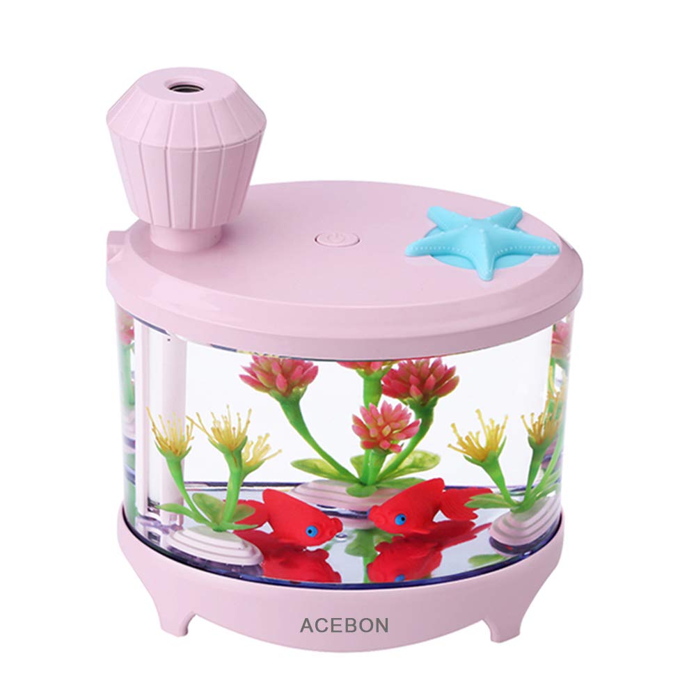 Umidificador ACEBON Cool Mist, umidificador portátil de 460 ml, umidificador ultrassônico para quarto bebê, unidade de umidificação premium com operação silenciosa, desligamento automático sem água, rosa