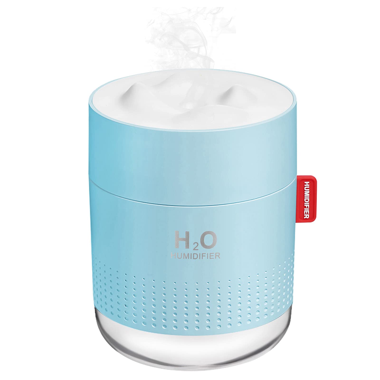 Mini-umidificador portátil de névoa fria, de mesa, pessoal, USB, 500 ml, para quarto de bebê, viagens, escritório, casa, desligamento automático, 2 modos de névoa, super-silencioso, azul
