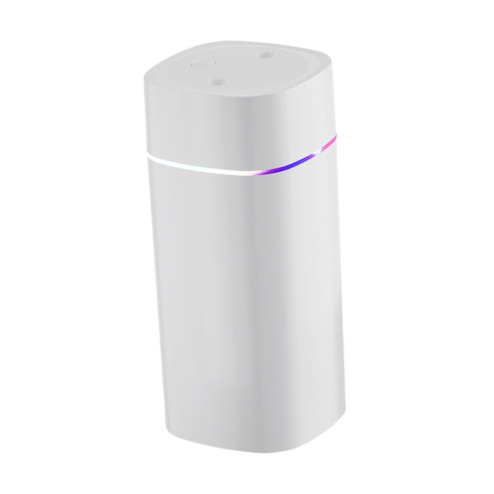 Umidificador de mesa portátil com dois modos de névoa, luz noturna, baixo ruído, umidificador de névoa USB, mini para quarto de bebê, carro, Branco