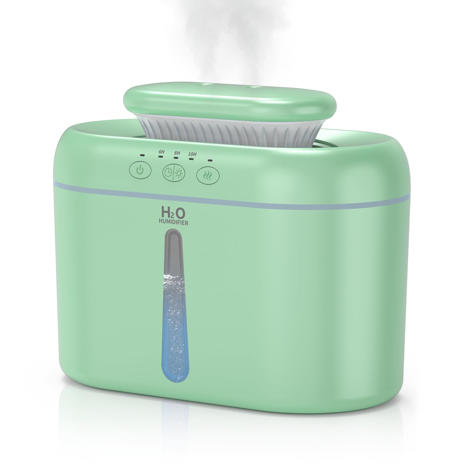 HZD Umidificadores para quarto, tanque de 2 L, para salas grandes, fácil de encher e limpar, 26 dB, tempo de funcionamento silencioso, umidificador USB temporizado para casa, bebê, berçário, plantas