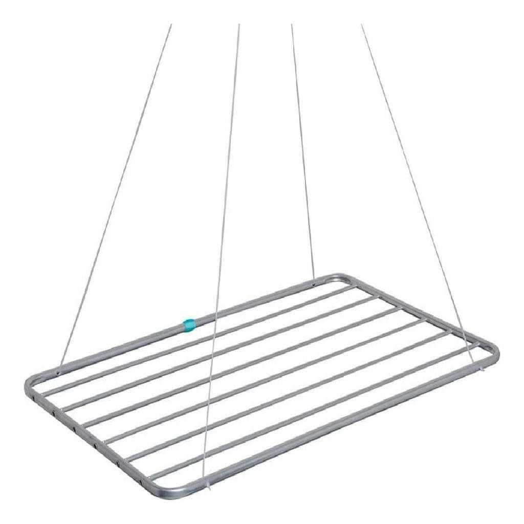 Varal de Teto Grande 100% Alumínio Vários Tamanhos C/Parafusos Para Fixação Grande Para Apartamento (120 CM - Alumínio)