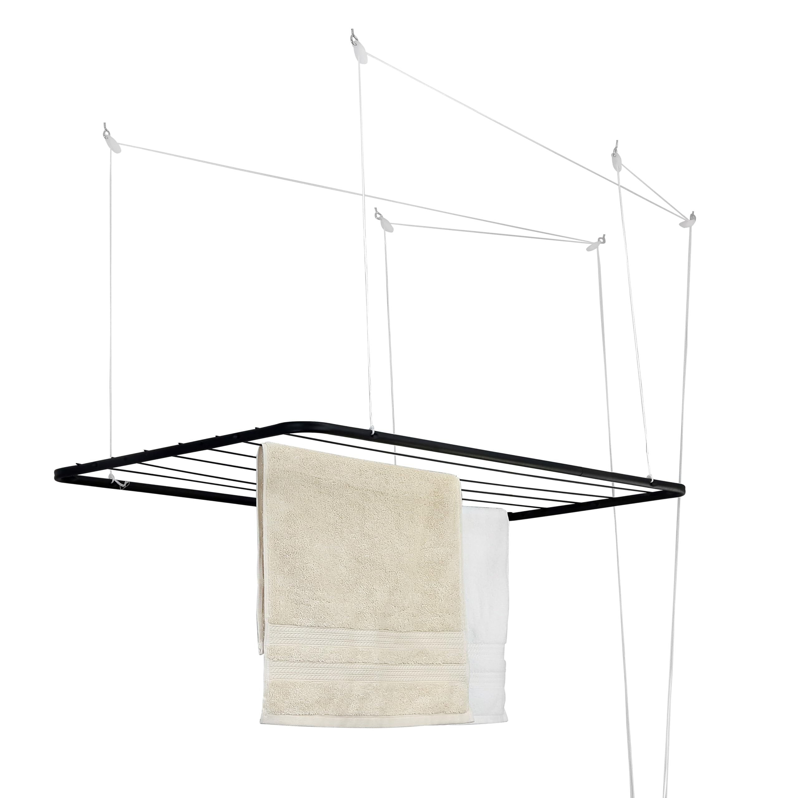Maxeb - Varal de Teto em Aço, Cor Preto - Suporta até 13kg | Varal de teto em Aço Marca Maxeb.