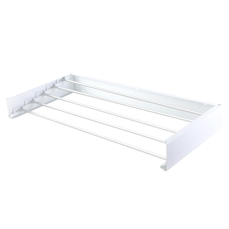 Varal Retratil de Parede Recolhível, Branca，De Parede Retratil Secreto 80cm Com 5 Varetas， Varal Magico,