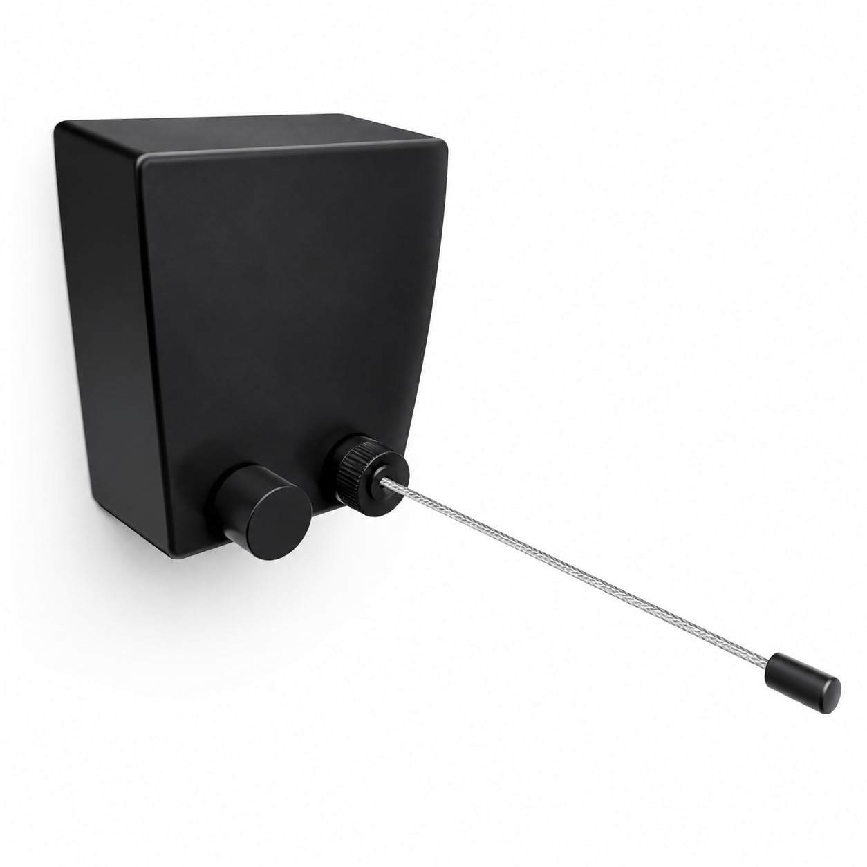 Varal Retrátil de Parede 4,2m Preto | Para Apartamento e Lavanderia, Compacto, Cabo de Aço, Suporta 20kg, Instalação Fácil