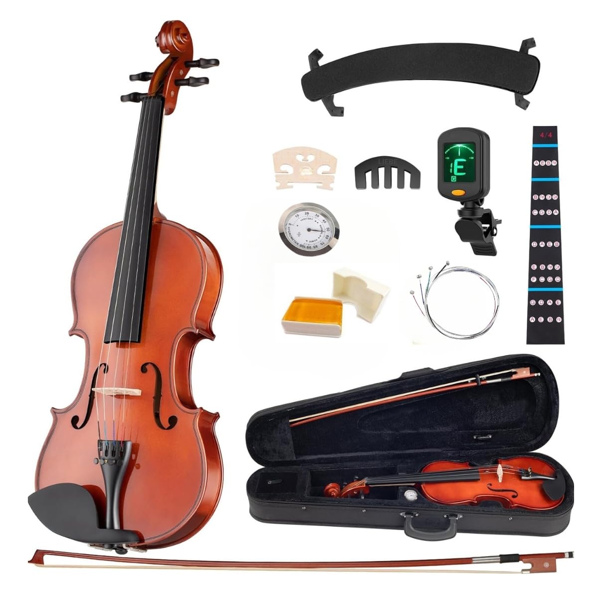 Violino 4/4 Acústico Voik V4-1A Completo C/Estojo Luxo