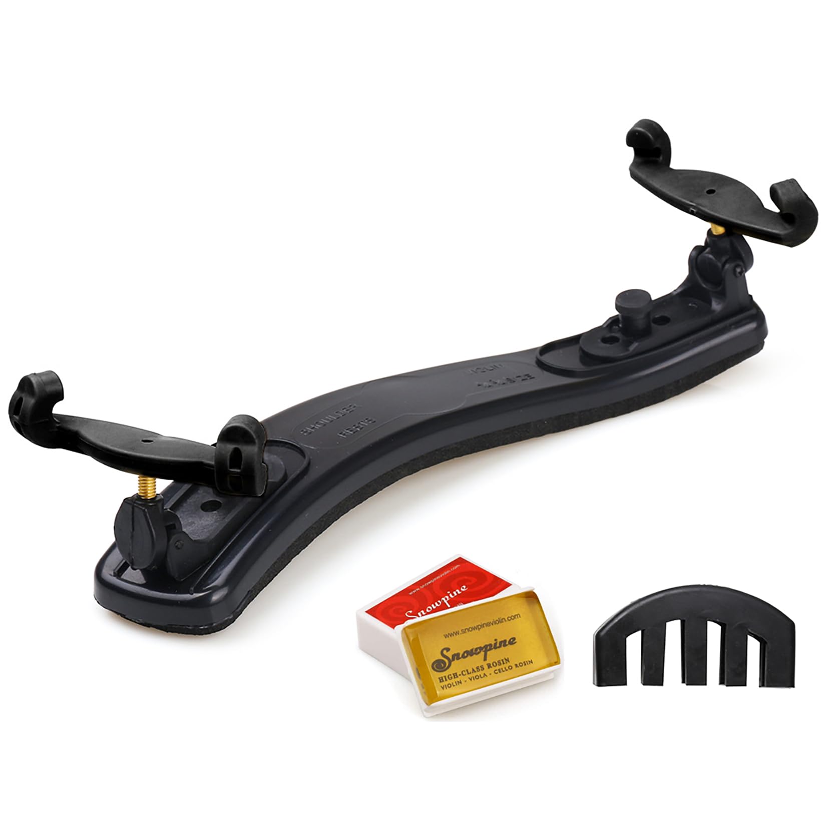 NANYI Descanso de ombro para violino 4/4 dobrável ajustável tamanho 3/4 peças de violino tipo aniversário macio segurança fácil de usar, esponja de alta resistência (preto) mudo e resina.