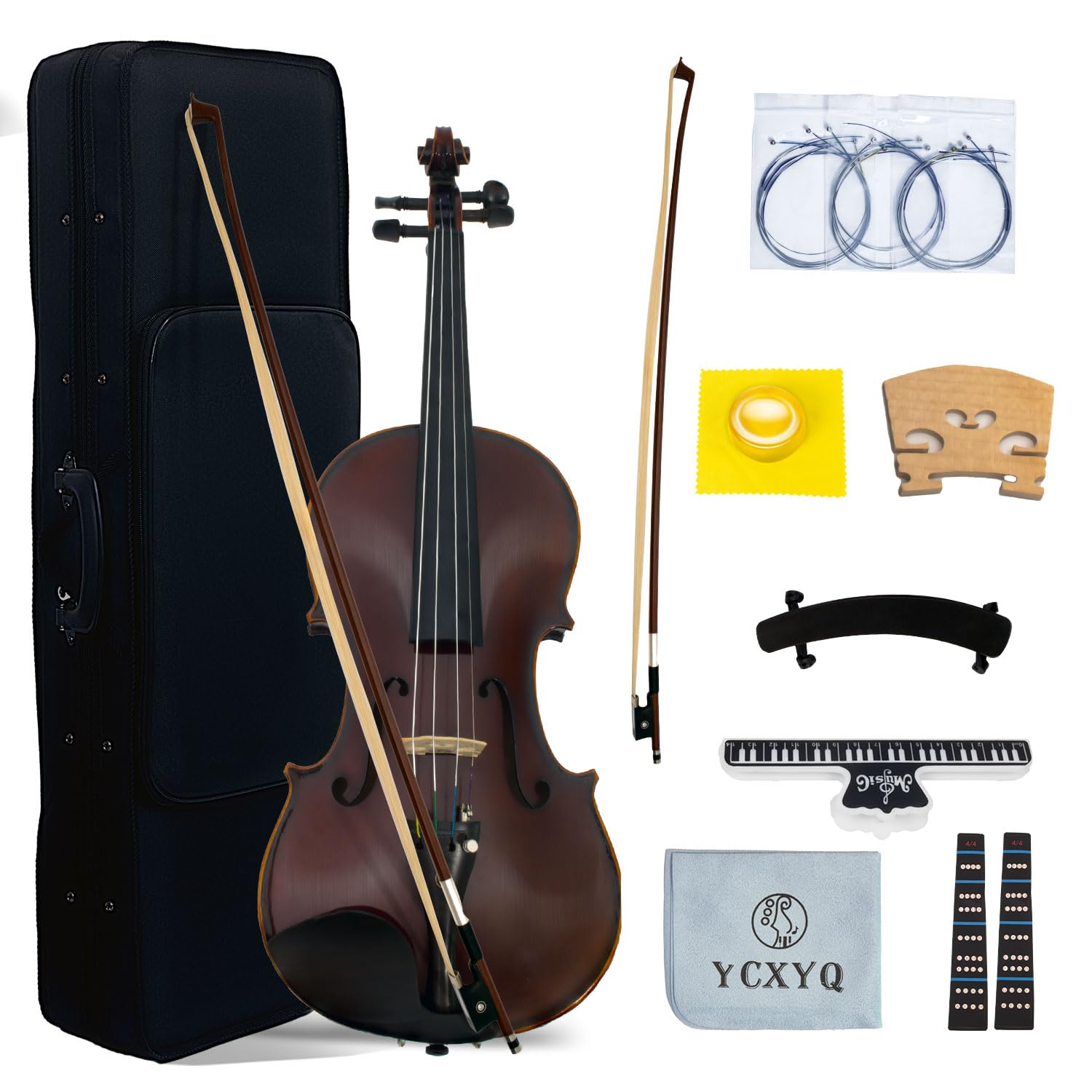 Violino 4/4 tamanho completo adulto profissional violino padrão completo bordo e ébano acessórios de alta qualidade adequados para iniciantes e artistas profissionais com outros acessórios