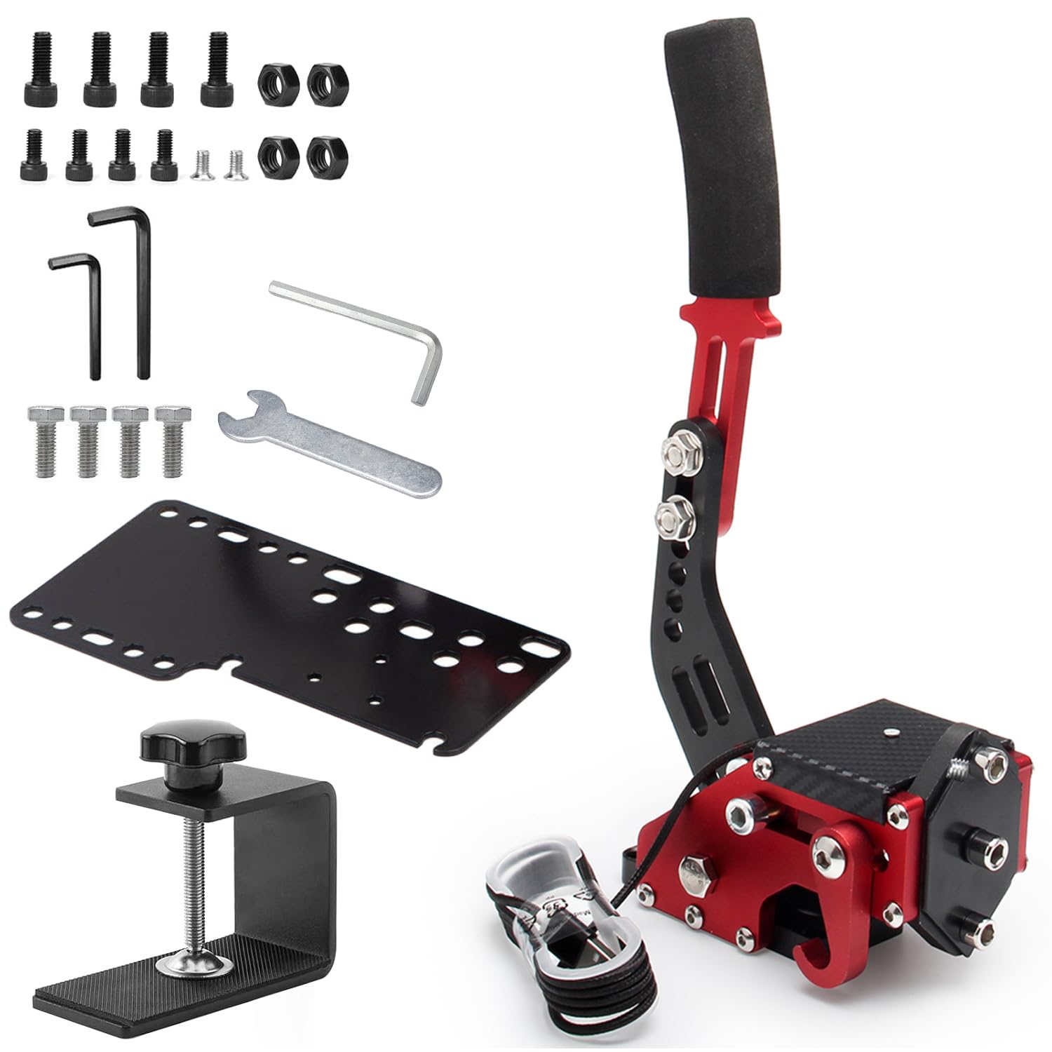Handbrake Sim Racing, USB Handbrake for PC Windows Brake Sim Racing Game | Freio de mão Sim E com braçadeira e pega, para freio de mão E de 64 bits compatível com G27 G29 G920 G923 T500 T300