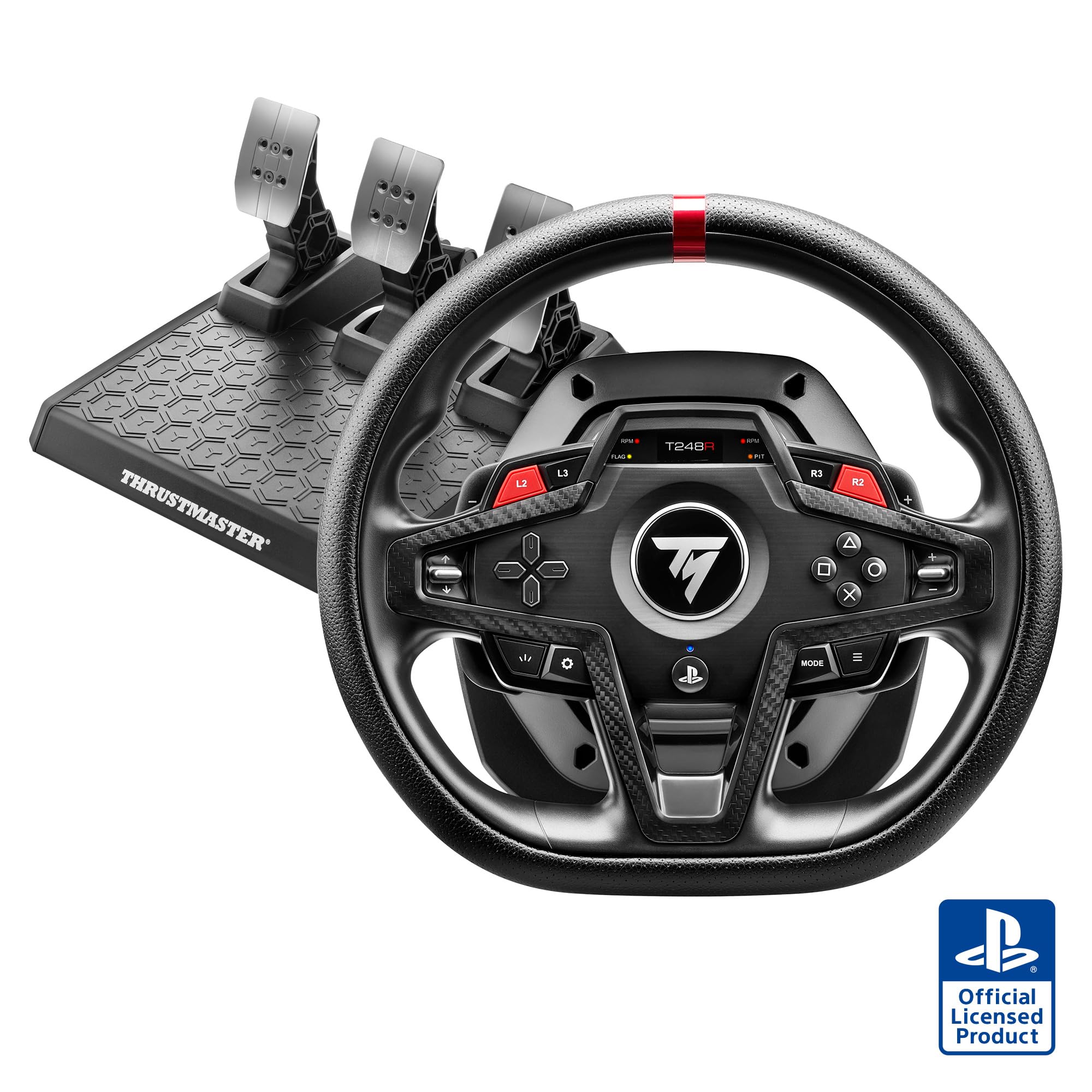 Thrustmaster T248R, volante de corrida com Force Feedback de 3,1 N⋅m e conjunto de pedais, para PS5, PS4 e PC