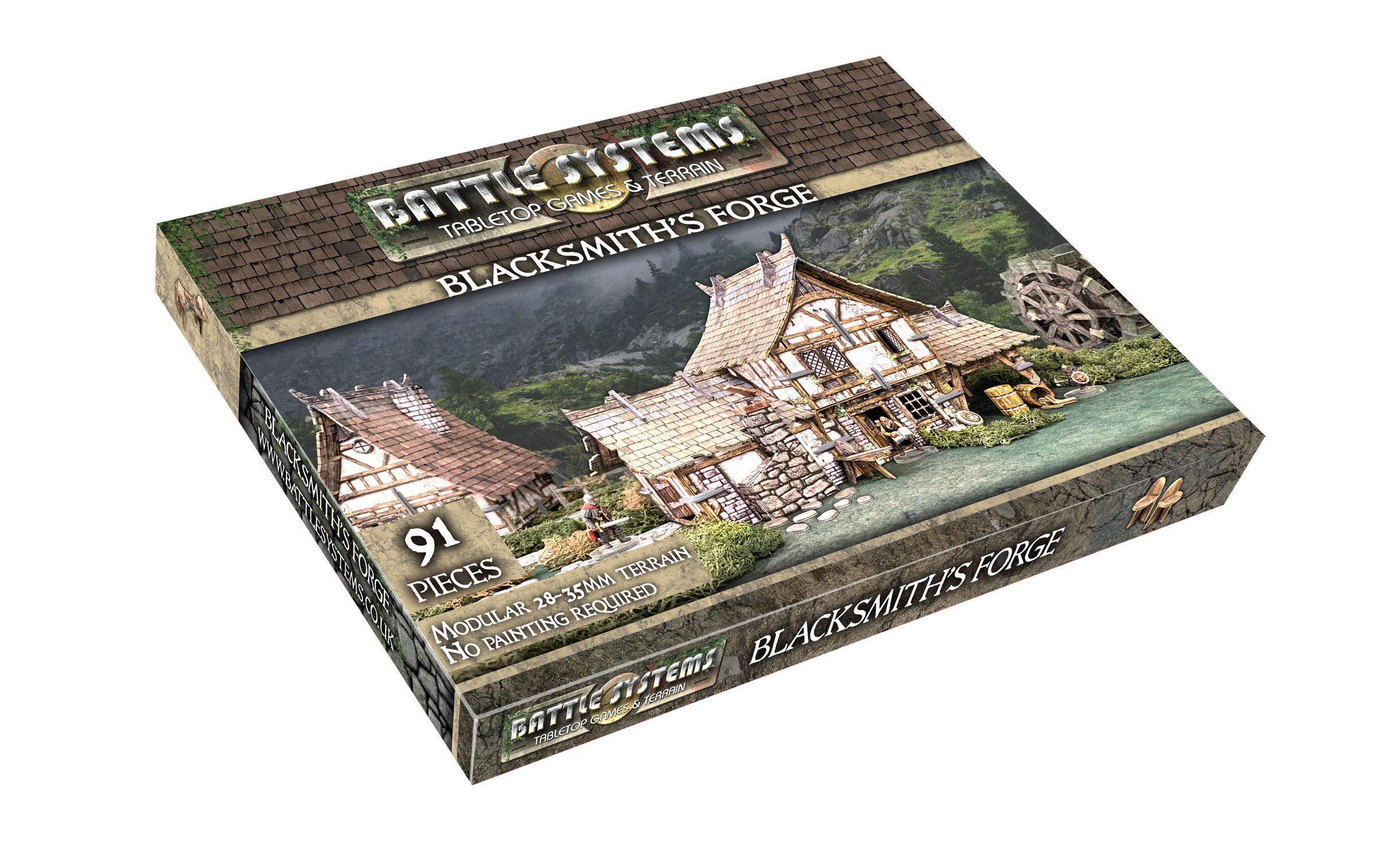 Battle Systems Cenário de fantasia modular – Perfeito para RPG e jogos de guerra – Terreno de mesa de vários níveis para miniaturas de 28 mm – Diorama de modelo impresso a cores – DND Warhammer