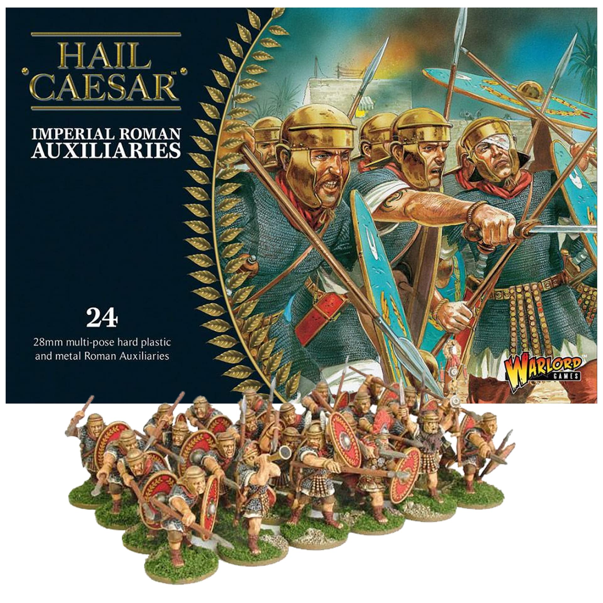 Wargames Delivered - Warlord Games Hail Caesar - Early Imperial Romans Auxiliaries, 28mm Roman and Greek Miniatures for Tabletop War Games,