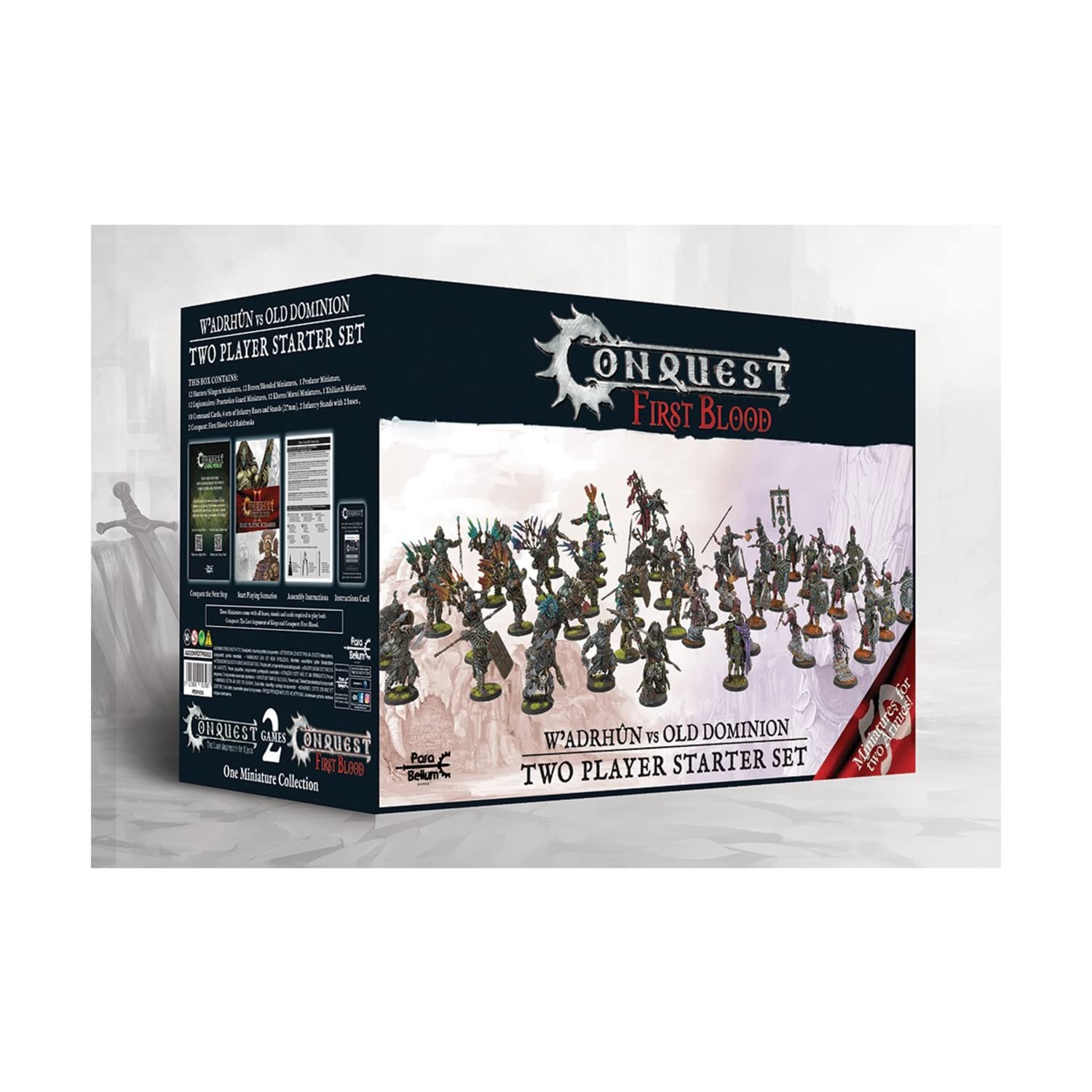 Para Bellum Wargames - Conjunto Inicial para 2 Jogadores - W'adrhun vs. Old Dominion SW - Jogo com 50 Miniaturas Conquest, 2 Livros de Regras de Luxo e Cenários Narrativos