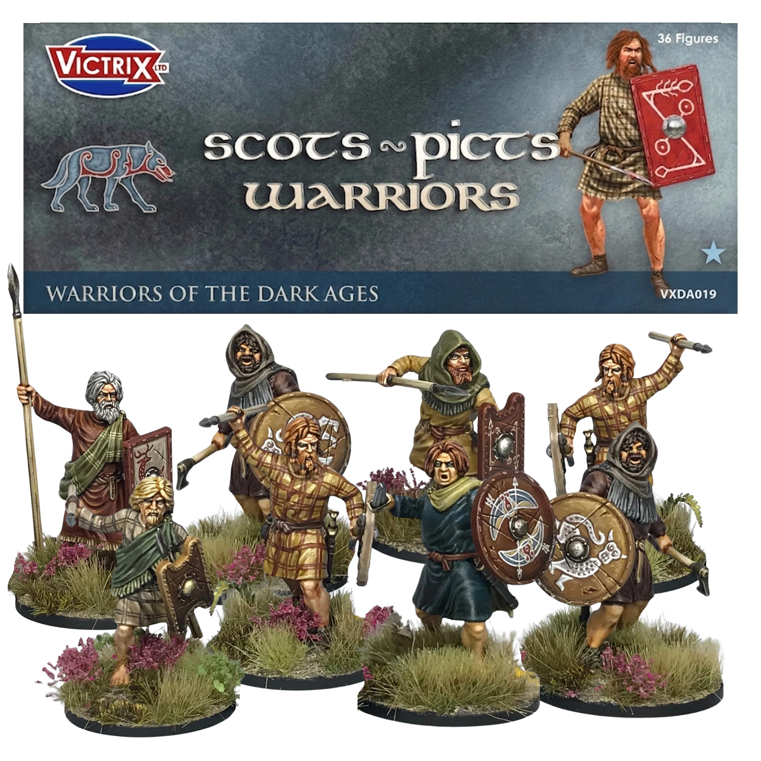 Wargames Delivered - Conjunto de miniaturas Victrix Scots Picts Warriors | Bonecos de mesa de 28 mm para jogos de guerra da Idade das Trevas, modelos altamente detalhados para colecionadores