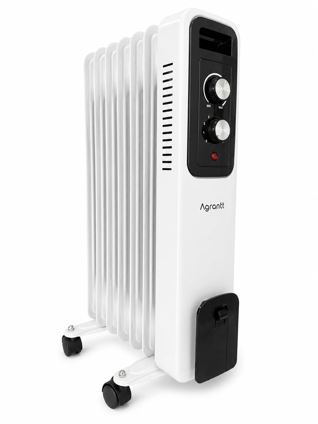 Aquecedor a Óleo Elétrico, 1500W, 3 Níveis de Potência, 7 Aletas, Silencioso, Portátil,