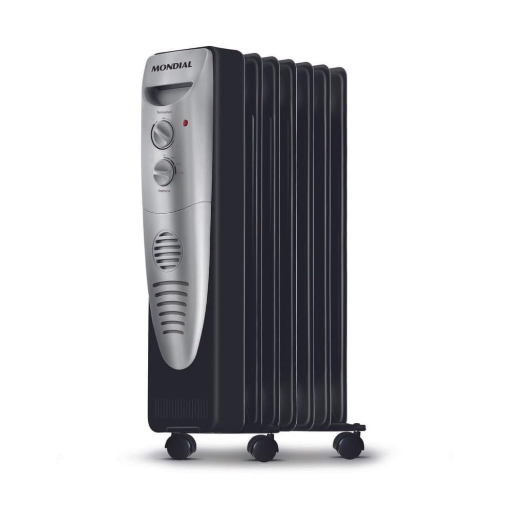 Aquecedor a Óleo Elétrico Portátil Modelo A-06, Radiador de Óleo com Regulagem de
